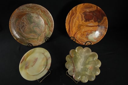 4 Brazilian Agate plates