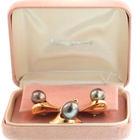 Designer Tahitian Baroque Pearl Earring & Ring Set