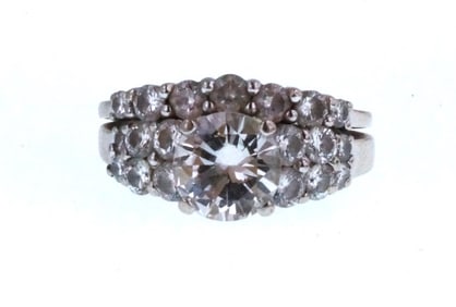 14kt White Gold & Diamond ring 3.16 ctw