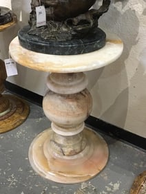 BRIZILIAN Onyx banded & veined pedestal -