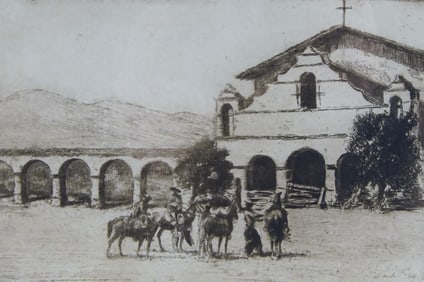 Edward Borein (1872-1945) Mission etching