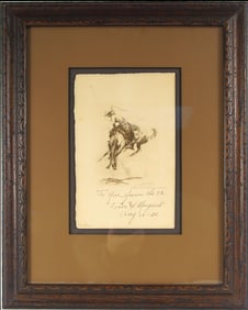 Edward Borein (1872-1945) etching "Who Wins"