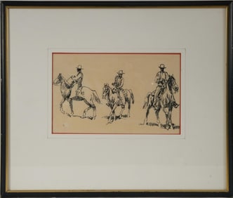 Edward Borein (1872-1945) - pen and ink drawing