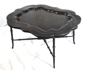 Early Chinoiserie Style Towle painted Tea table