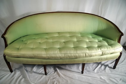 French Sheridan Green uph settee