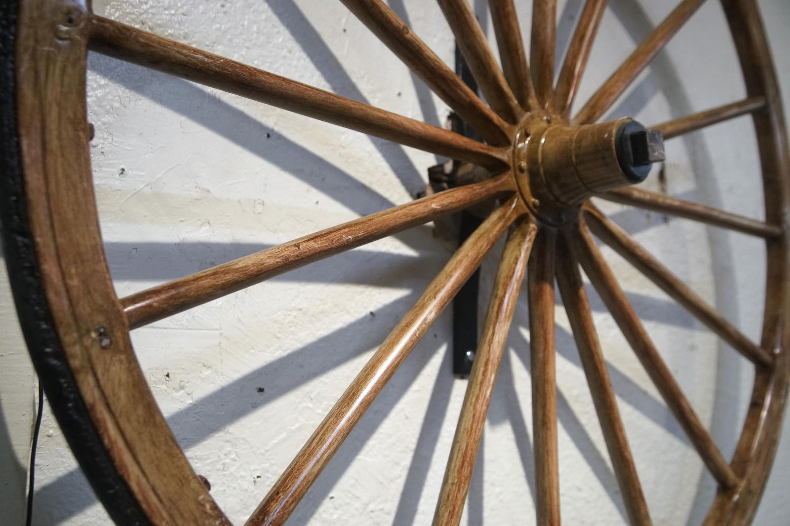 Wall mount wagon wheel display - 3