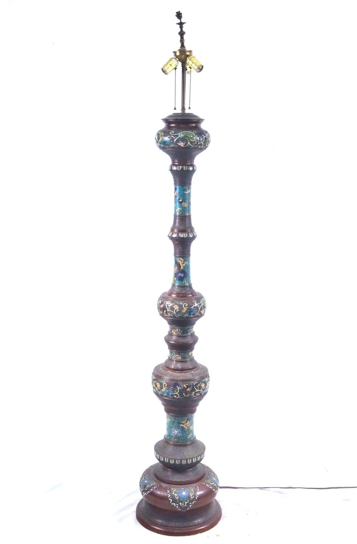 Outstanding Champleve' floor lamp (1 of 7)