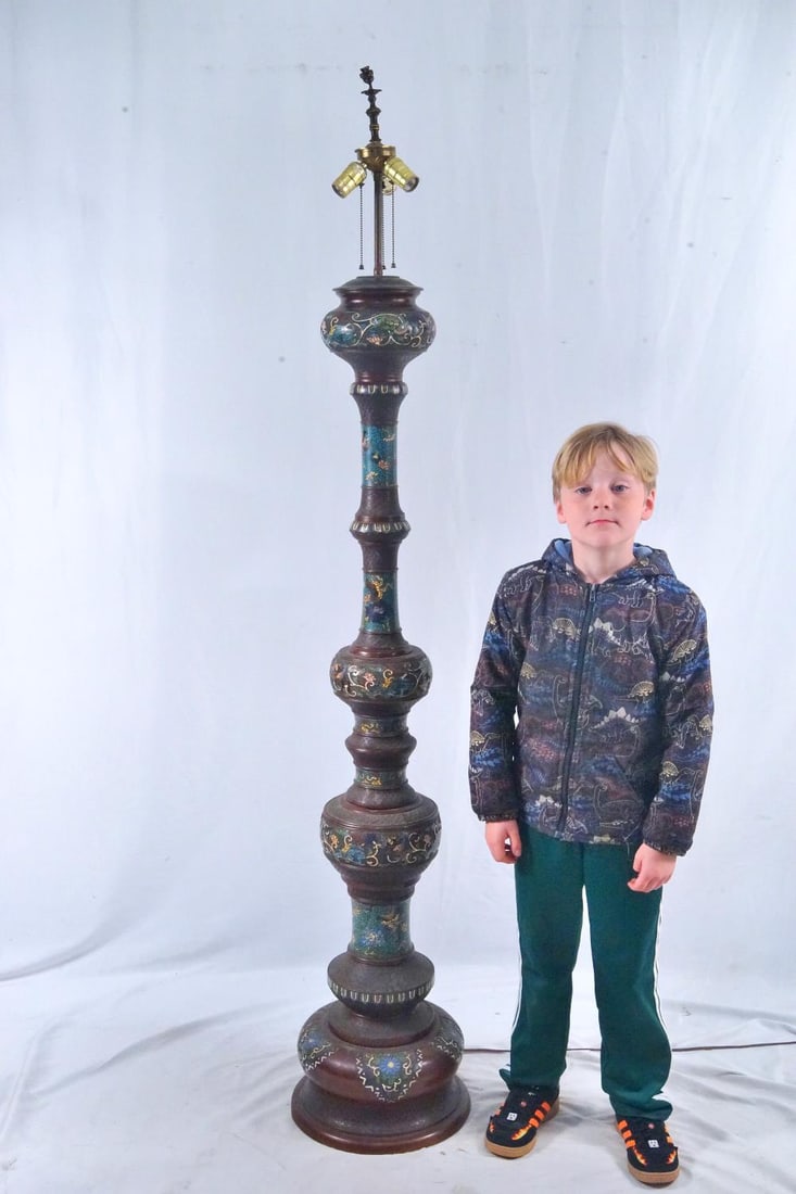 Outstanding Champleve' floor lamp - 2