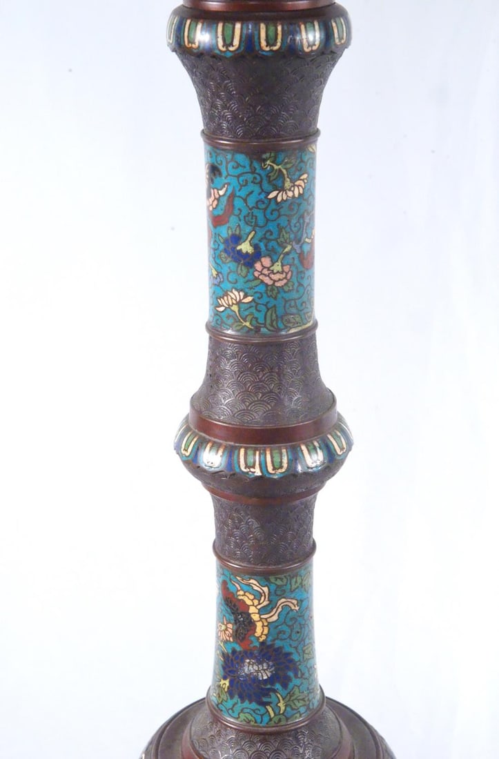 Outstanding Champleve' floor lamp - 4