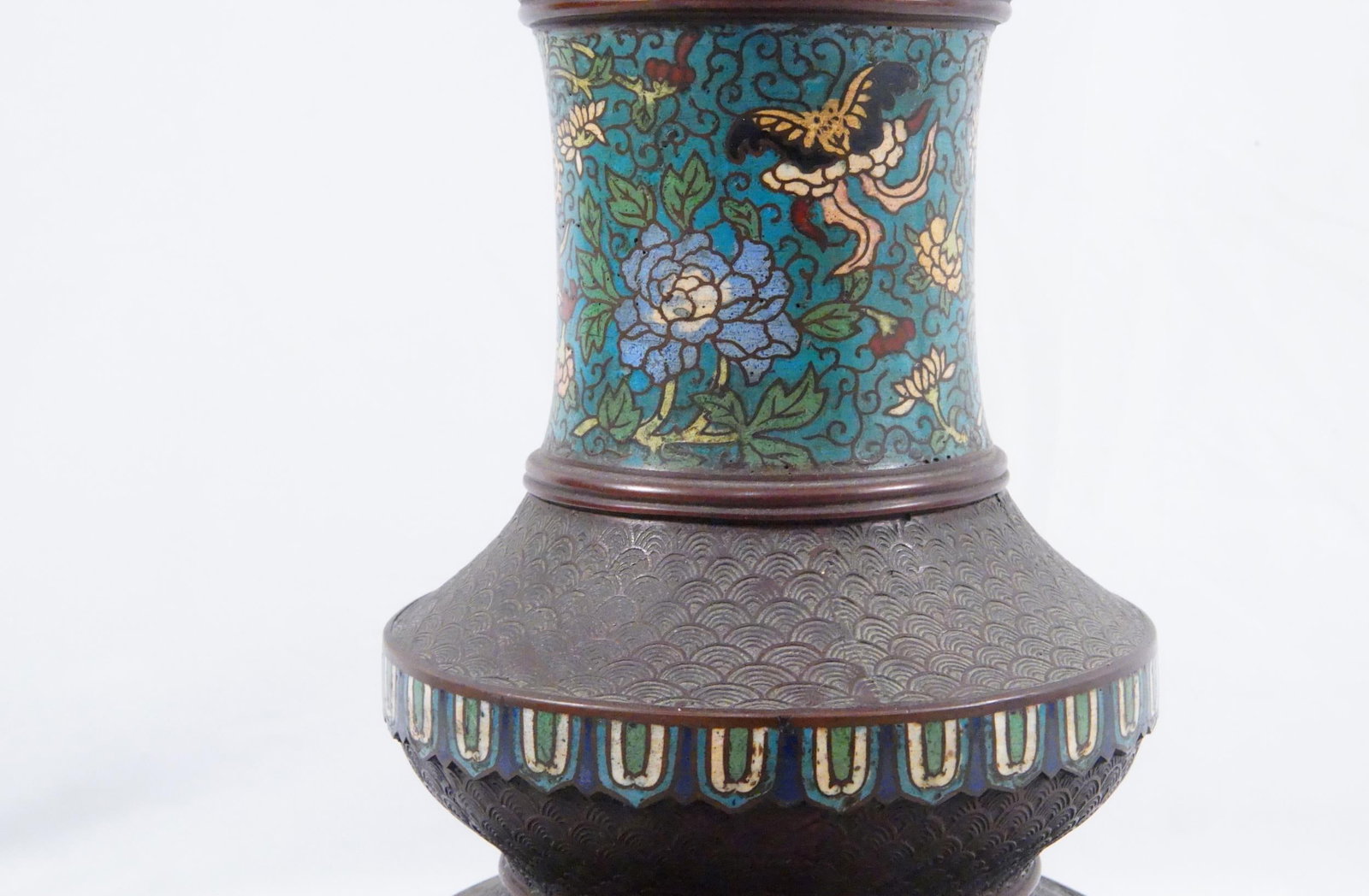 Outstanding Champleve' floor lamp - 6