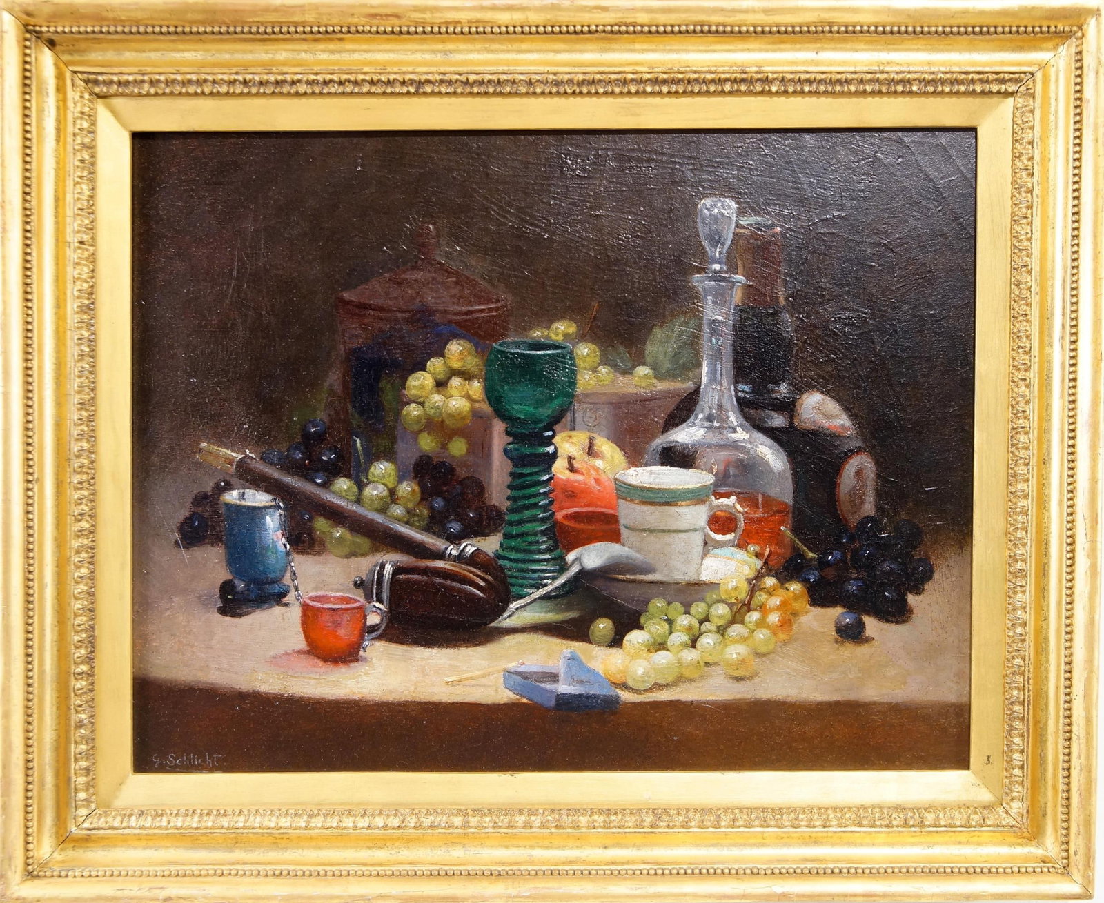 Georg Schlicht (1886-1964) oil on canvas: Oil on canvas, signed Gorg Schlicht (1886-1964), Russian, German measures approx. 16.75" x 22.75"