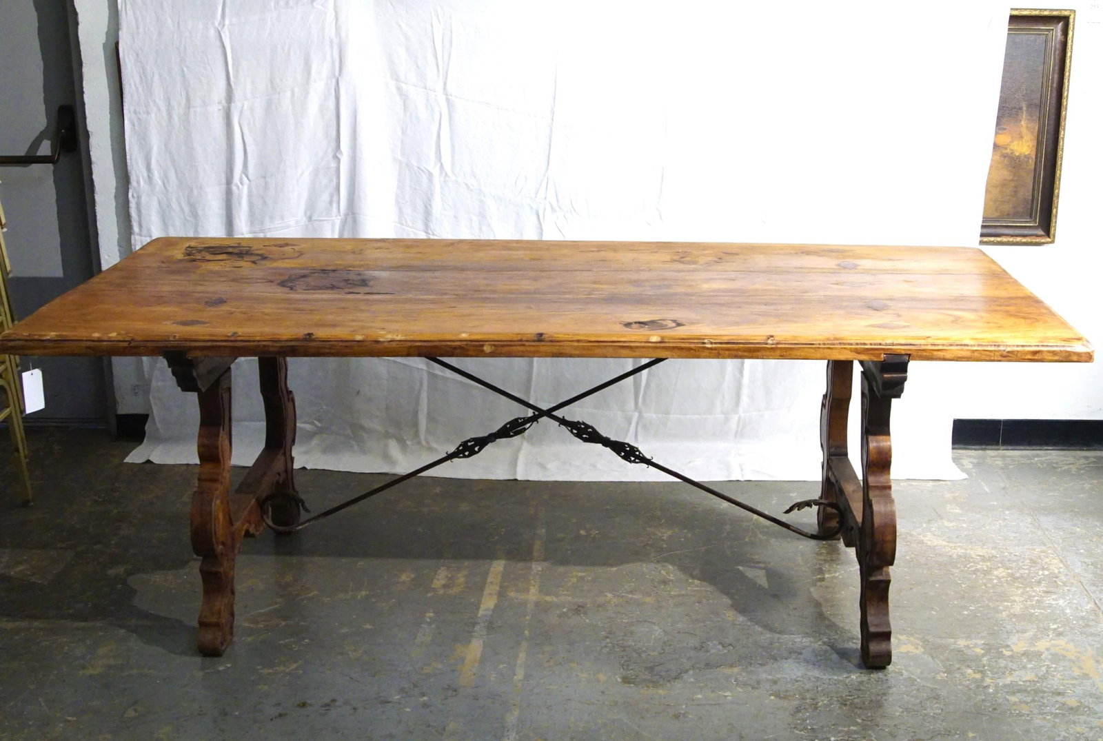 Spanish Revival Walnut Trestle Table (1 of 9)
