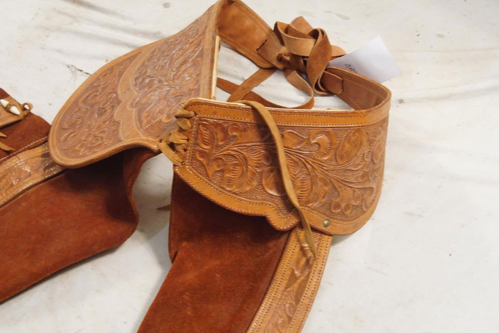 Mexican tooled leather chaps - 3
