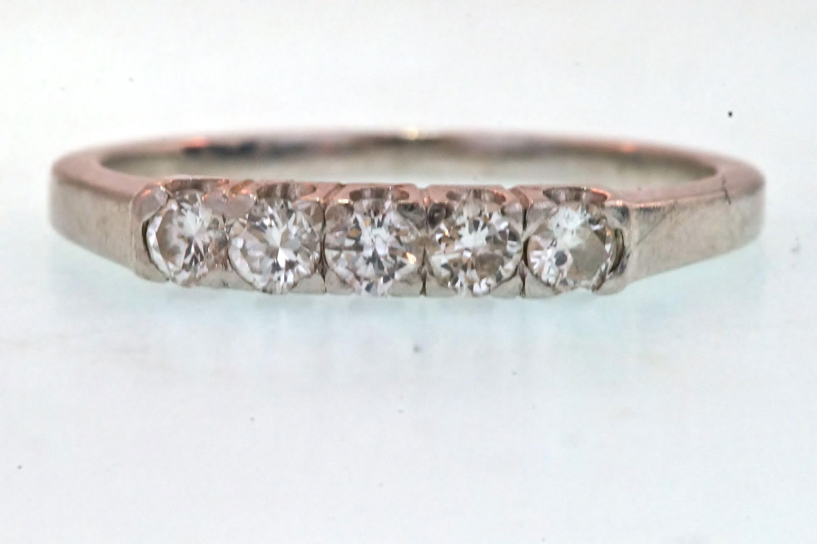 Platinum with Five 5 Diamond ring - 2