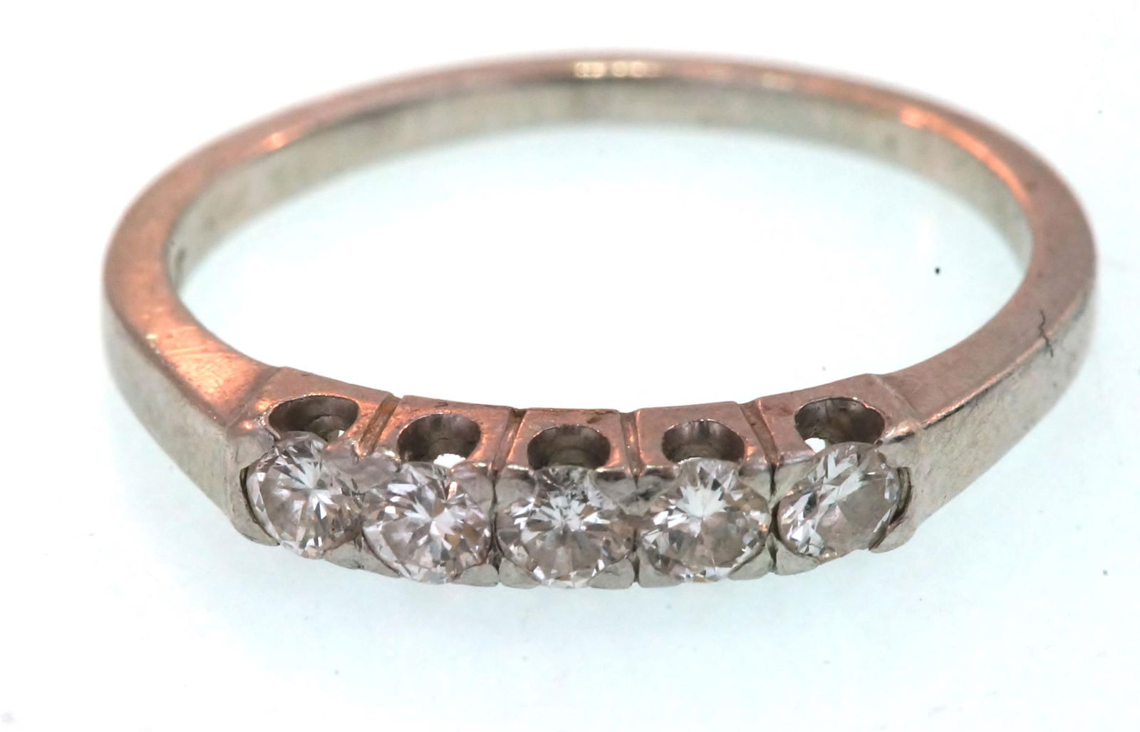 Platinum with Five 5 Diamond ring - 3