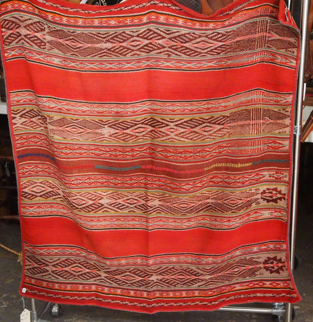 Vintage Inca Style Andean Weaving: Probably Otavalo Ecuador Inca Style Weaving in very good vintage condition, the workmanship is quite good at closer look approx. 40" x 45"