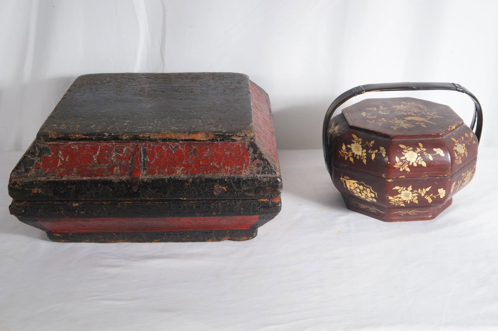 Oriental Basket and LIDDED BOX 2pc: 2 pcs