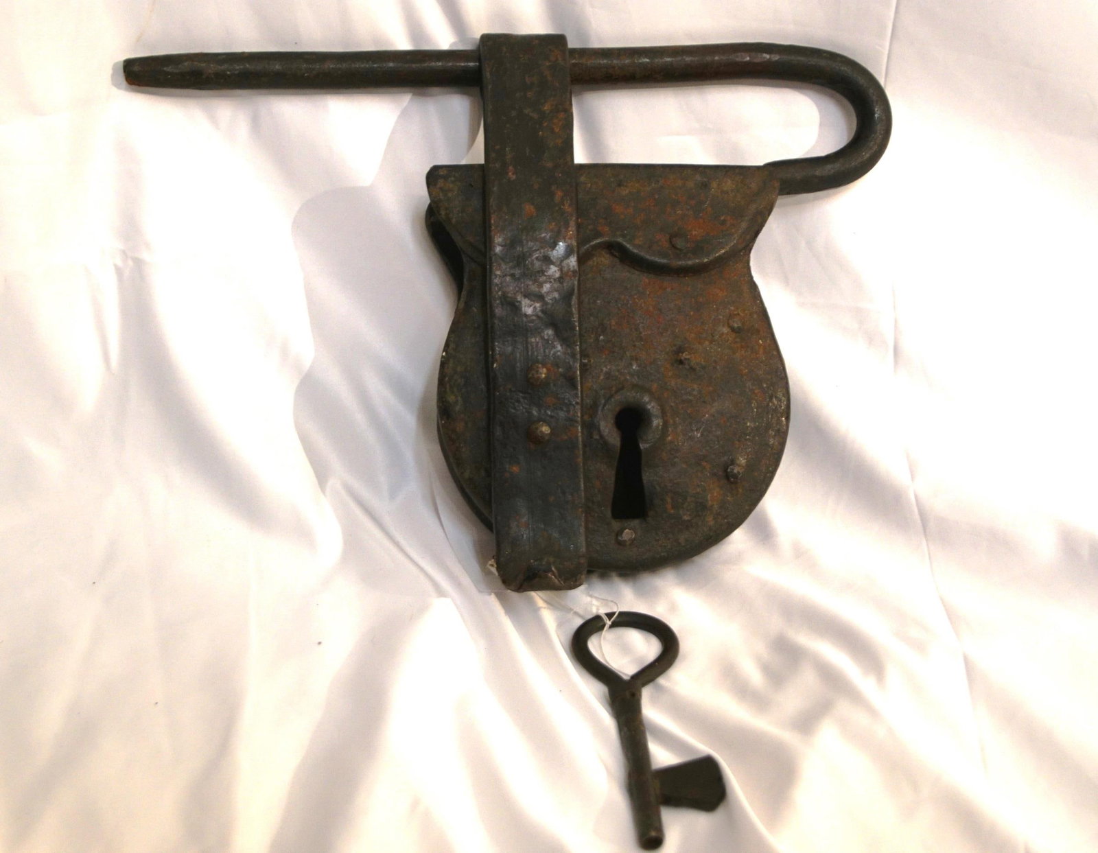 Giant antique iron lock and key: over 100 yrs old - Rancho la Vista Ojai Ca
