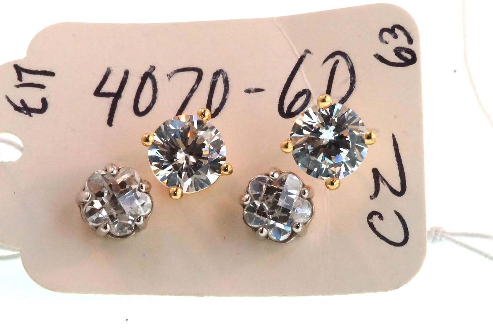 * CZ stud earrings - 4 Sets plus - 4