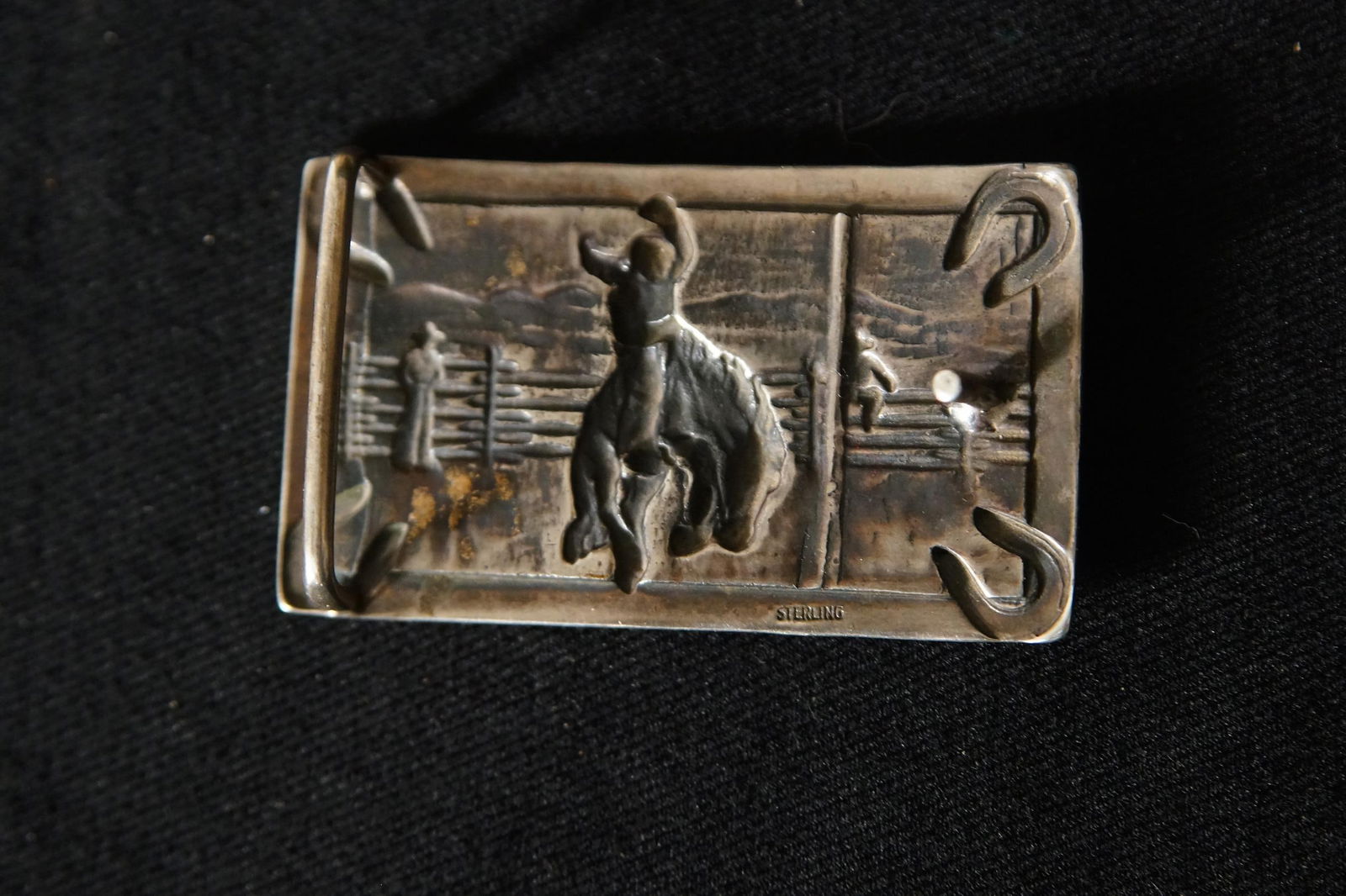 Three Sterling silver rodeo buckles - 18