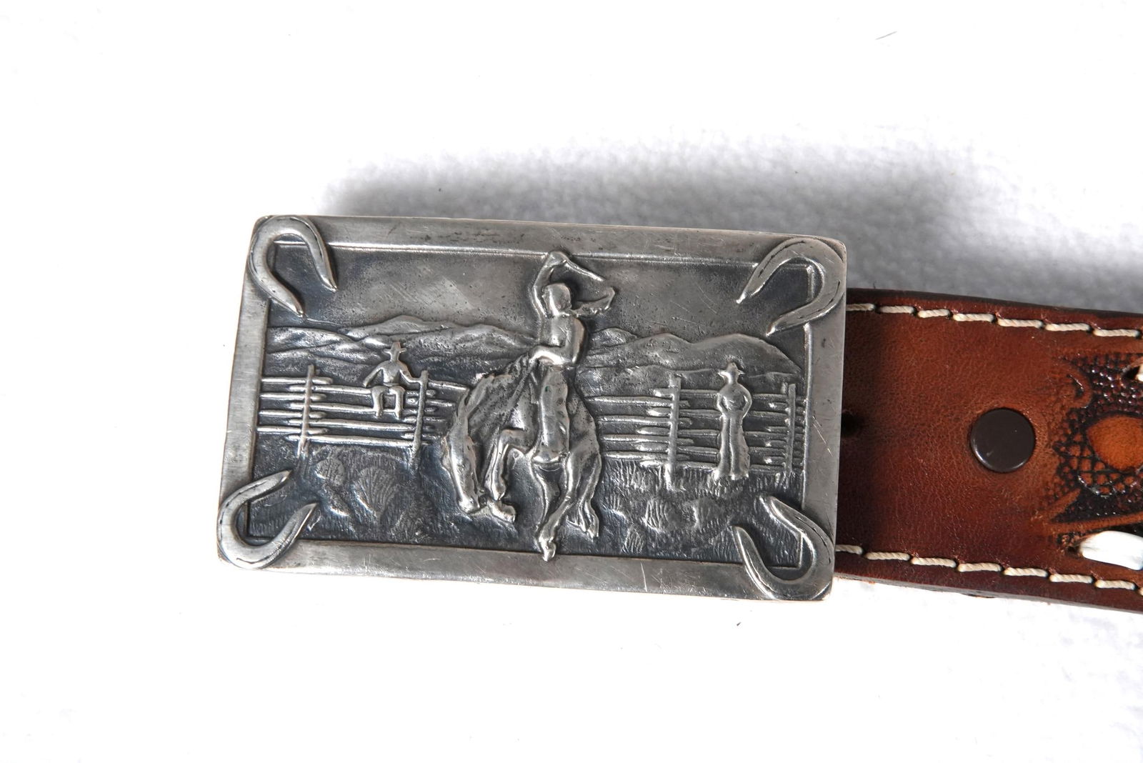 Three Sterling silver rodeo buckles - 5