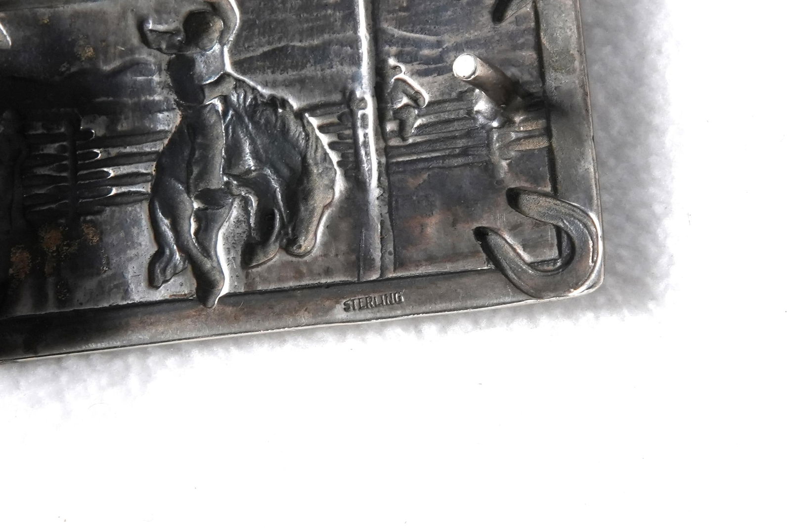 Three Sterling silver rodeo buckles - 8