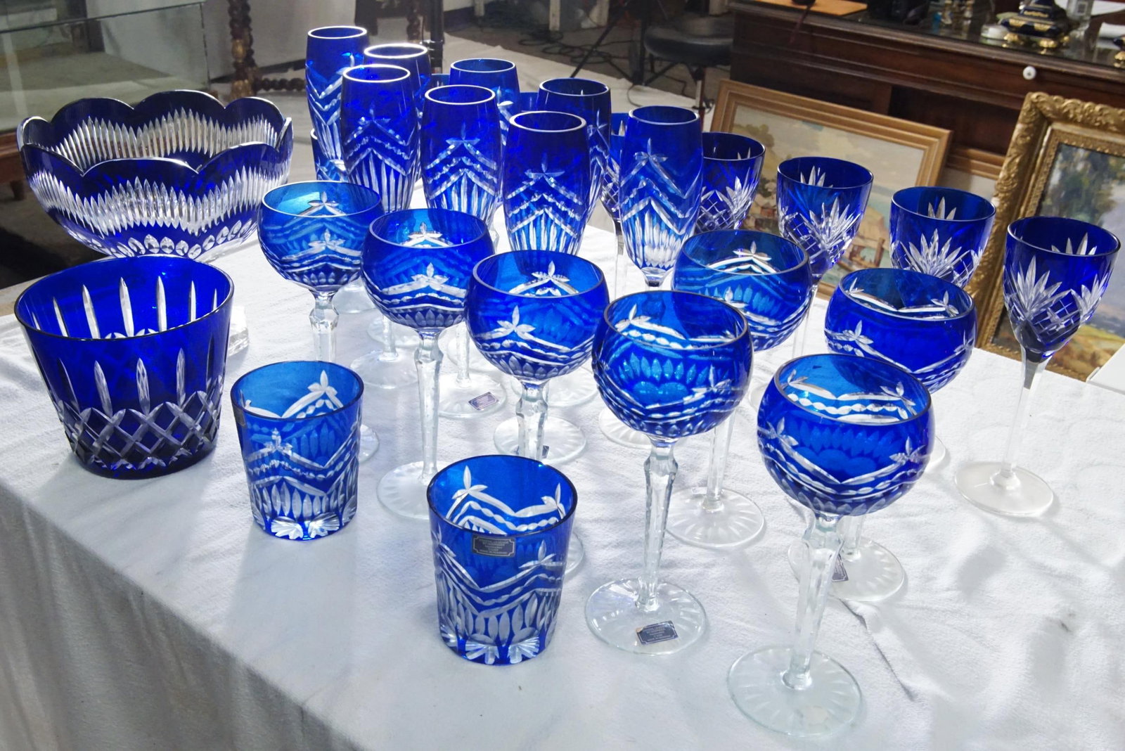 Cut to clear Blue glassware - Romania (1 of 7)