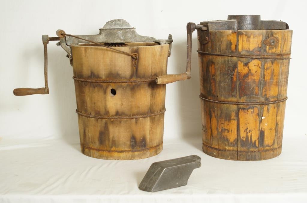 Antique ice cream makers Dixie Belle & White