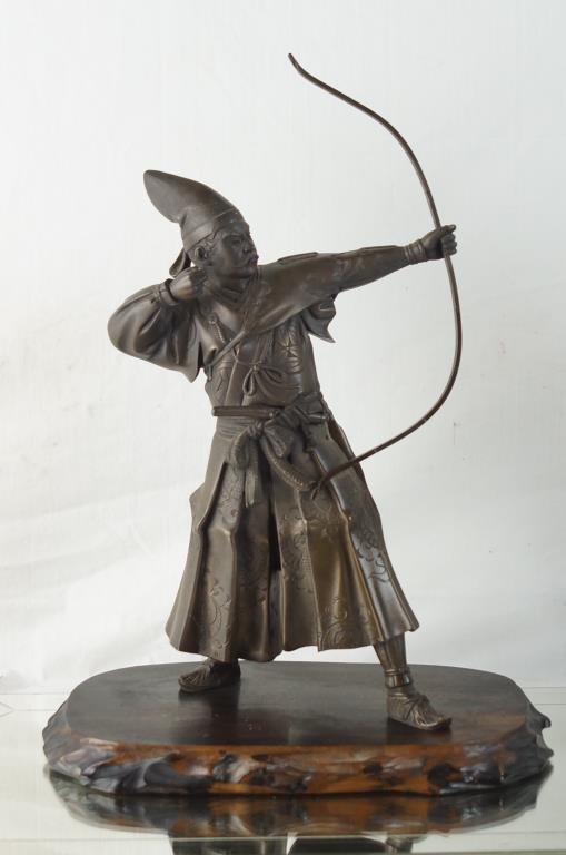 Antique Chinese bronze statue Archer 15" h Oct 06, 2013