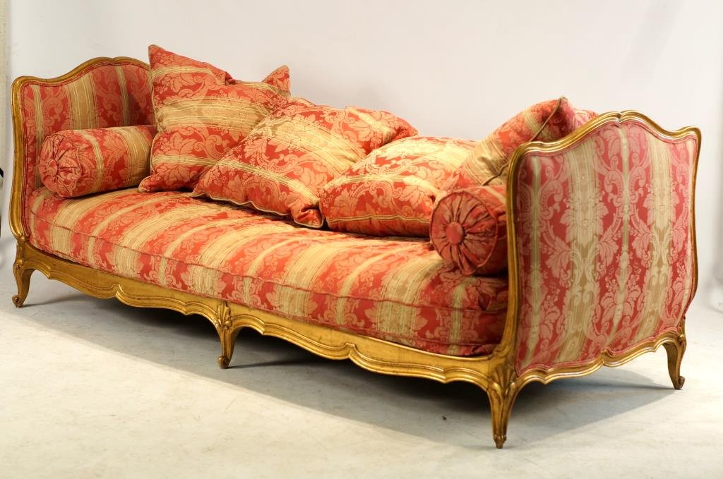 French brocade day bed 81" x 37"with pillows: French brocade day bed 81" x 37"with pillows