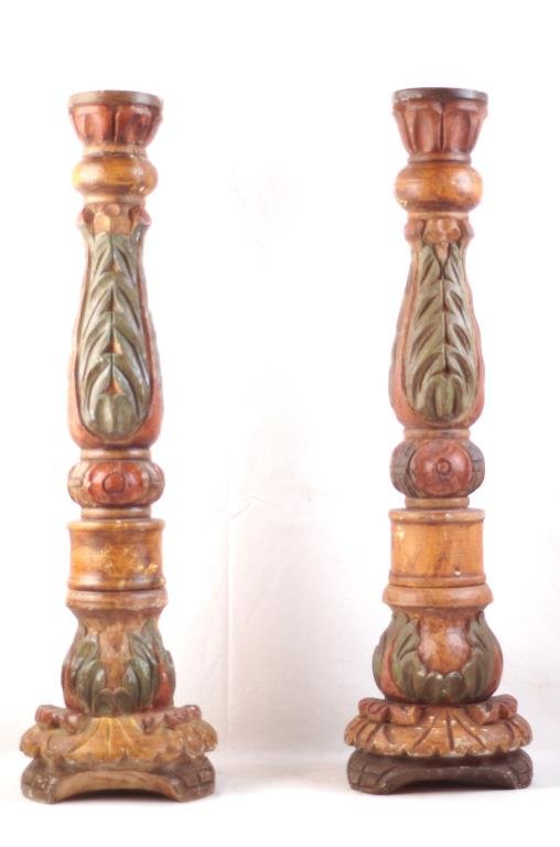 Pair Spanish Colonial style candle holders