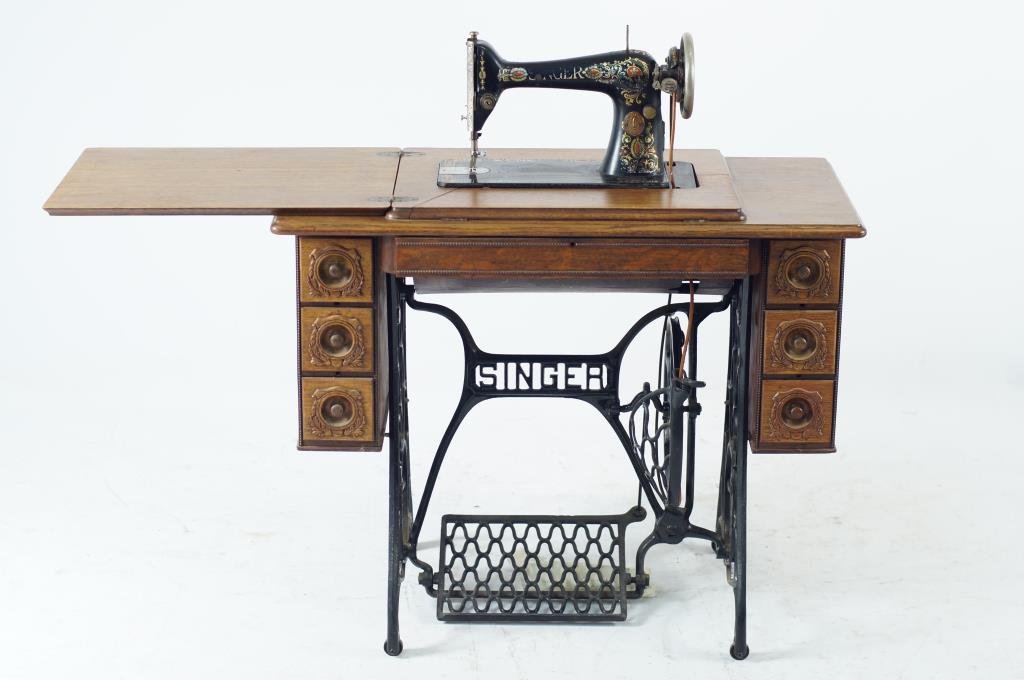 Antique Oak Singer 6 Drawer Sewing Machine Mar 15 2015 California Auctioneers In Ca Antique 6 Drawer Singer Sewing Machine