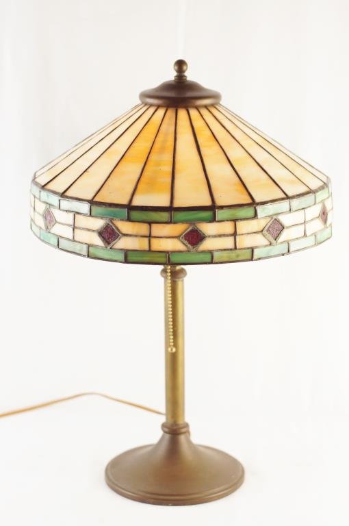 Antique Stained glass lamp with jewels: Antique Stained glass lamp with jewels