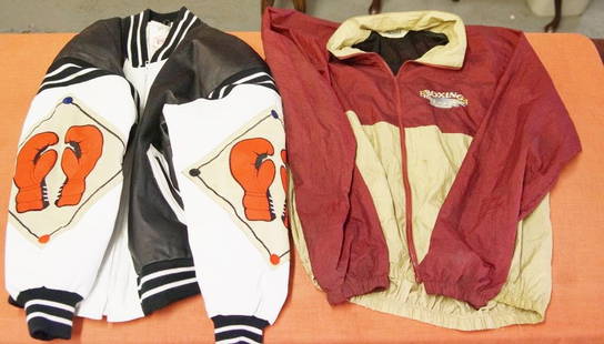 Leather Boxing Jacket & Hall of Fame windbreaker: Michael Hoban Kid Leather Boxing Jacket (orig $800) and Boxing Hall of Fame windbreaker