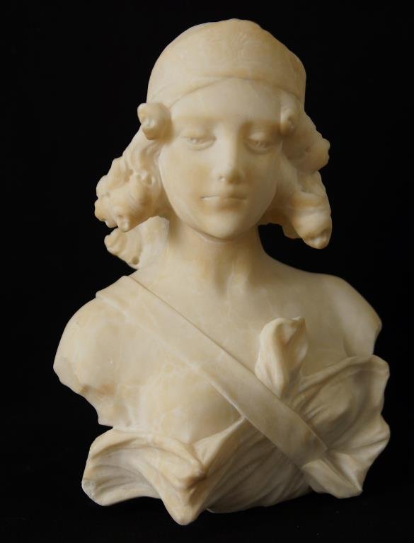 French "Libertie" alabaster bust statue (1 of 6)