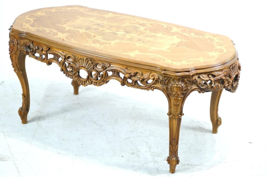 French inlaid coffee table (1 of 6)