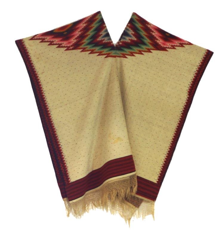 Mex. Saltillo Serape - White ca. 1890 - 1910 (1 of 10)