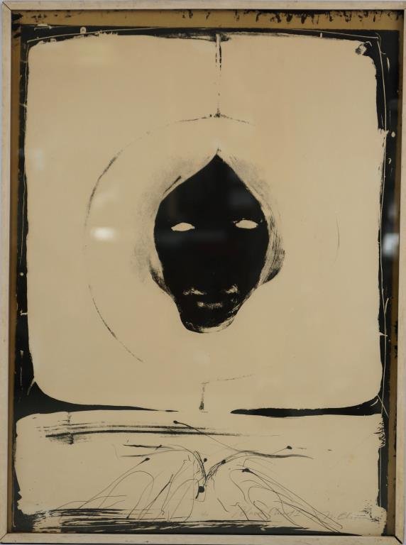 Nathan Oliveira (1928-2010) Black Christ I 1963: Title: Black Christ I - Limited edition lithograph #6 of 10, 1963 image measures 30" x 22" signed, numbered and titled bottom with blind stamps bottom right. Atherton Gallery Menlo park California Gal