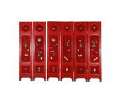 A Hardstones Inlaid Carved Cinnabar Lacquer Screens