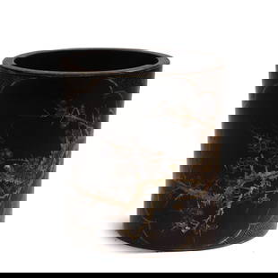 A Wooden Pot: H:14cm W:13cm
