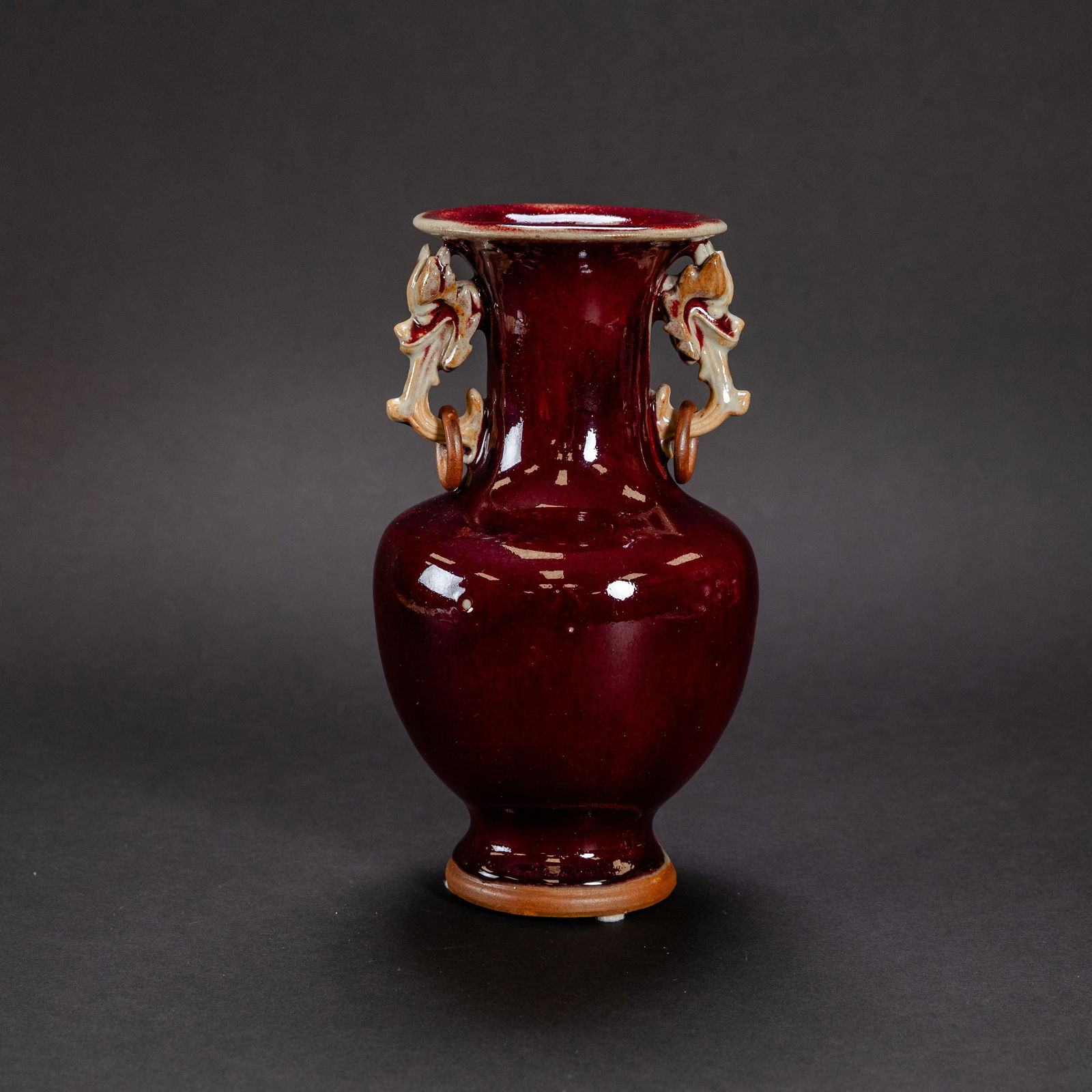 20th Century Jun Kiln Double Dragon Ears Vase (1 of 7)