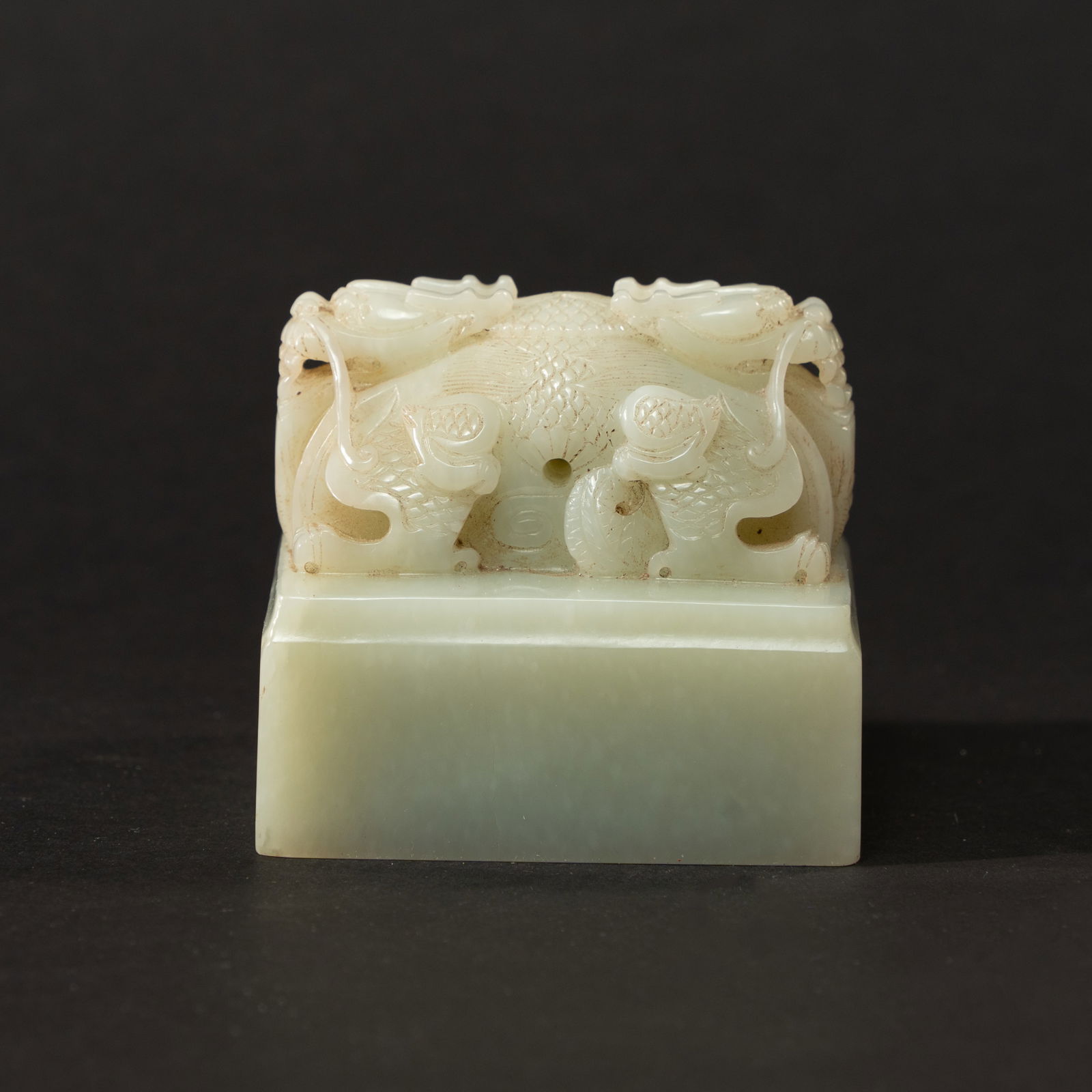 A HIGHLY IMPORTANT IMPERIAL WHITE JADE 'MINGDE ZHI BAO' SEAL QIANLONG PERIOD (1736-1795) (1 of 5)