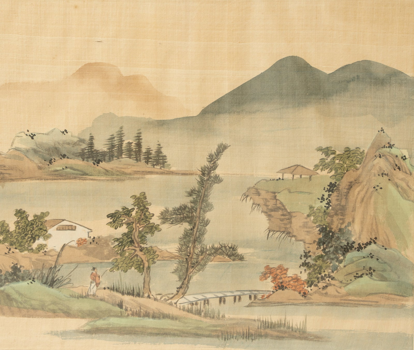 AN ANONYMOUS CHINESE LANDSCAPE PAINTING QING DYNASTY OR LATER 佚名 山水: AN ANONYMOUS CHINESE LANDSCAPE PAINTINGQING DYNASTY OR LATER佚名 山水图 ESTIMATE: $800 – $1,200 DescriptionThis charming landscape painting depicts a