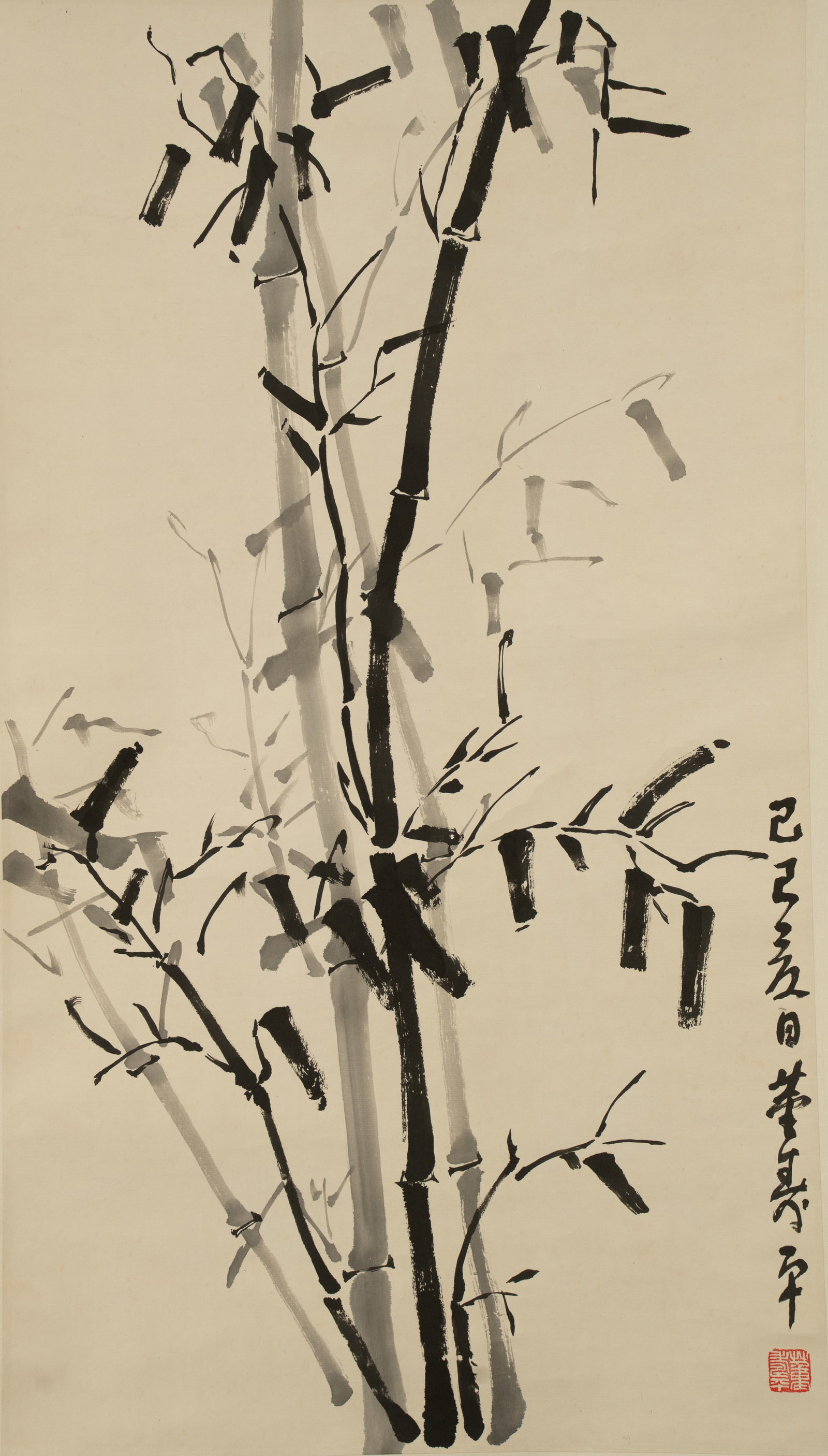 AN INK ON PAPER HANGING SCROLL OF BAMBOO DATED JIHAI YEAR (2019) 董寿平（: AN INK ON PAPER HANGING SCROLL OF BAMBOODATED JIHAI YEAR (2019)董寿平（款） 2019年作 墨竹 纸本立轴ESTIMATE: $1,200