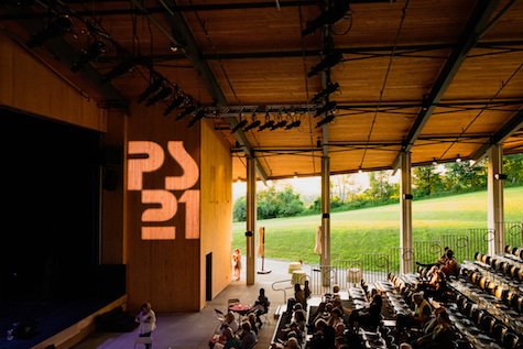 Performance Space for the 21st Century: PS21 Performance + Curated Dinner: "A beautiful, reconfigurable outdoor space that appears to have landed like an exotic bird in the midst of a 100-acre former apple orchard." - New York Times/ Enjoy two (2) tickets to an evening at PS