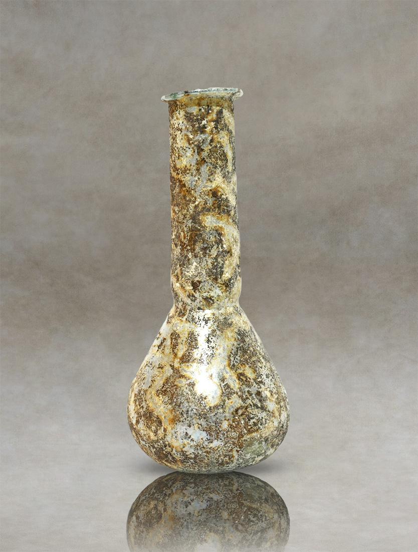 Ancient Roman Pale Glass Flask (1 of 2)