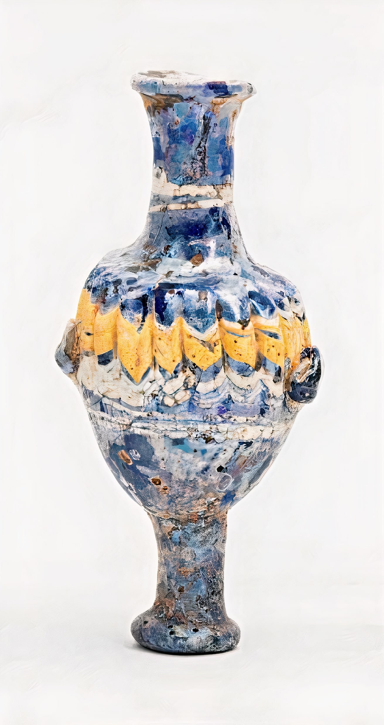 Ancient Sand Core-Formed Amphorisko. Hellenistic Period 3rd-1st Century BC (1 of 1)