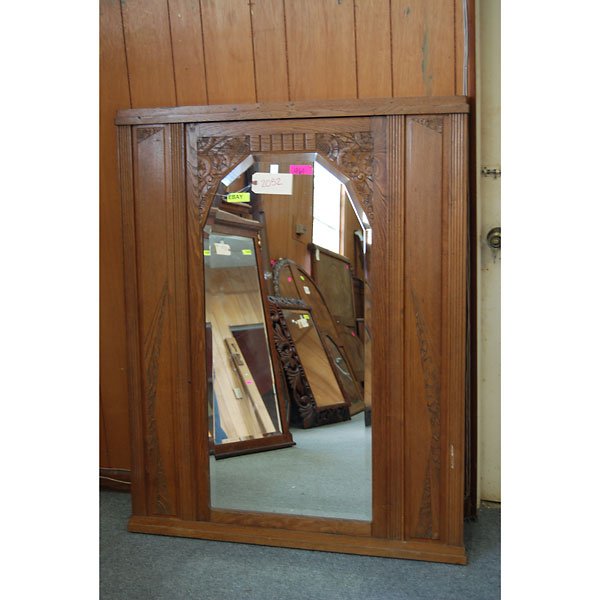Antique Hand Carved 1 inch beveled Mirror