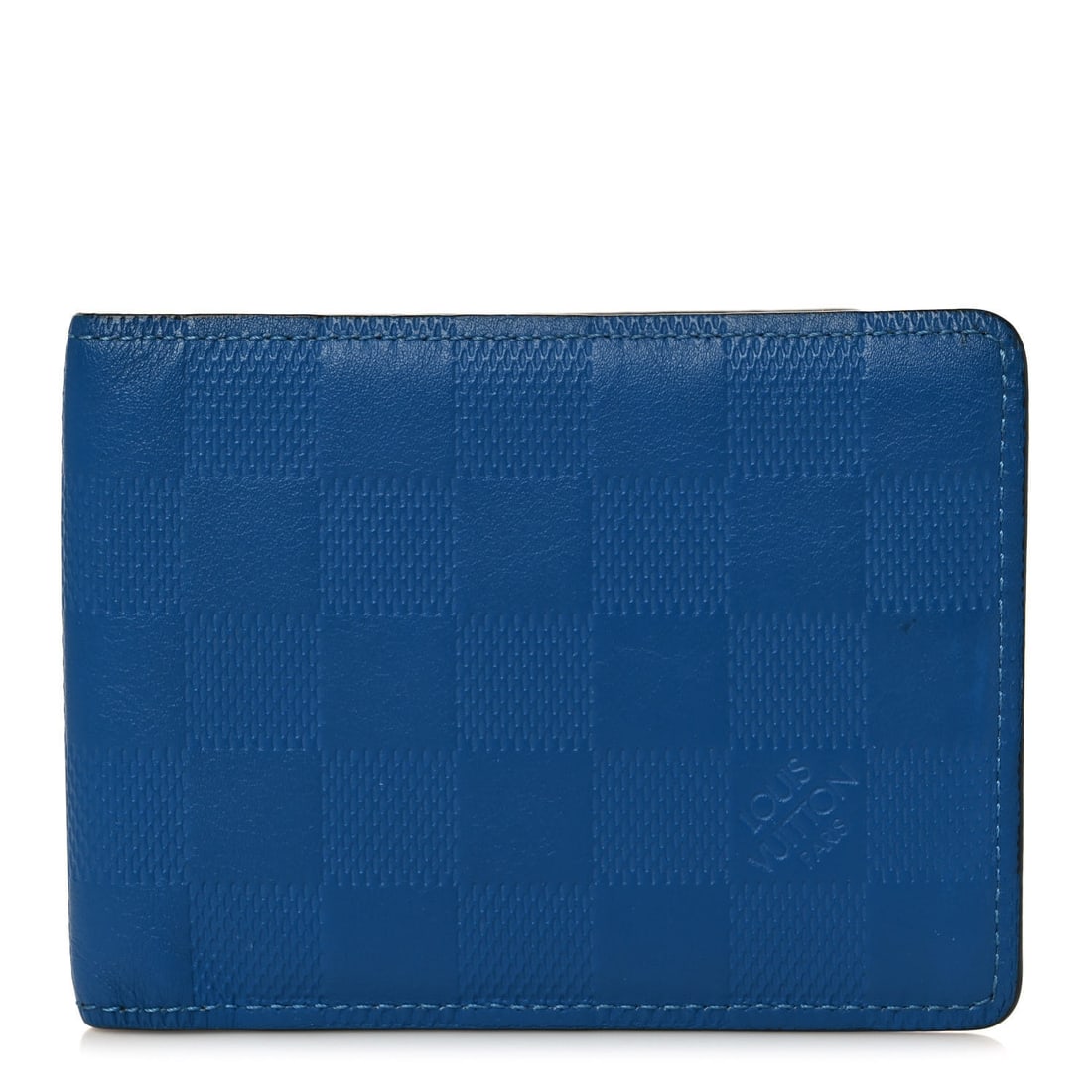 Louis Vuitton Neptune Damier Infini Multiple Wallet: The Louis Vuitton Damier Infini Multiple Wallet in the eye-catching Neptune blue color is a stylish and practical accessory for the modern man. Crafted from durable Damier Infini leather, this wallet