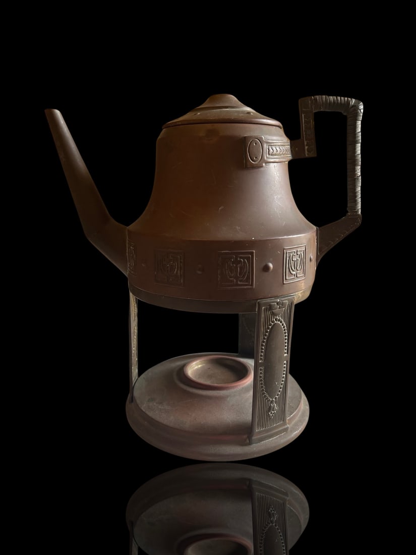 Antique Western German Bronze Coffee Pot/Tea Kettle & Stand: Antique Western German Bronze Coffee Pot/Tea Kettle & Stand